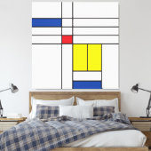 Mondrian II Minimalistisch De Stijl Modern Kunst D Canvas Afdruk (Insitu (Slaapkamer))