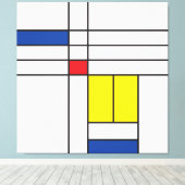 Mondrian II Minimalistisch De Stijl Modern Kunst D Canvas Afdruk (Insitu (Houten vloer))