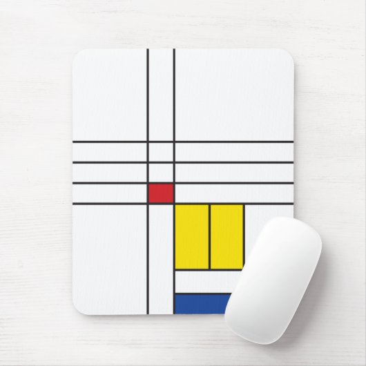 Mondrian II Minimalistisch De Stijl Modern Kunst D Muismat (Met muis)