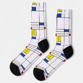 Mondrian II Minimalistisch De Stijl Modern Kunst D Sokken (Links)