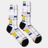 Mondrian II Minimalistisch De Stijl Modern Kunst D Sokken (Rechts)