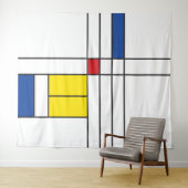 Mondrian II Minimalistisch De Stijl Modern Kunst D Wandkleed (In Situ (horizontaal))