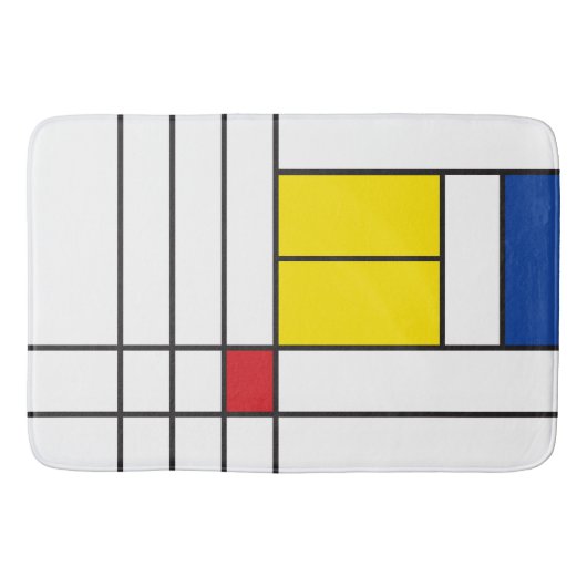 Mondrian II Minimalistische De Stijl Moderne Kunst Badmat (Voorkant)