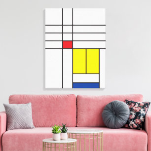 Mondrian II Minimalistische De Stijl Moderne Kunst Canvas Afdruk