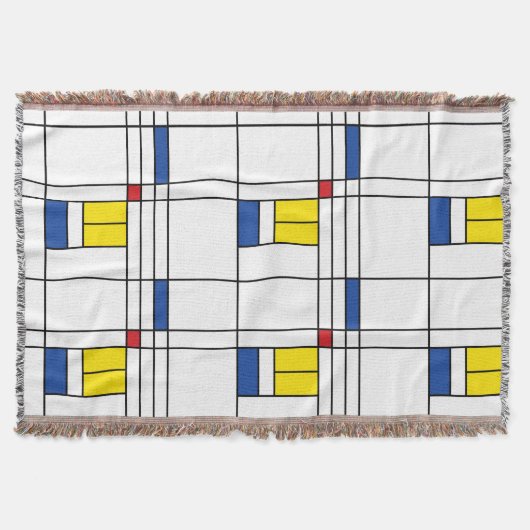 Mondrian II Minimalistische De Stijl Moderne Kunst Deken (Voorkant)