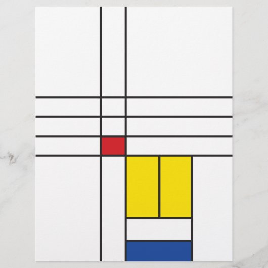 Mondrian II Minimalistische De Stijl Moderne Kunst Flyer (Voorkant)
