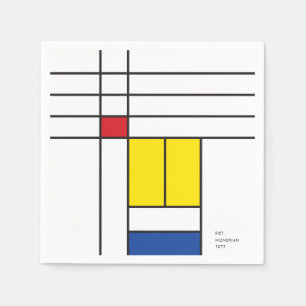 Mondrian II Minimalistische De Stijl Moderne Kunst Servet