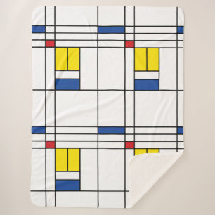 Mondrian II Minimalistische De Stijl Moderne Kunst Sherpa Deken