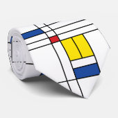 Mondrian II Minimalistische De Stijl Moderne Kunst Stropdas (Opgerold)