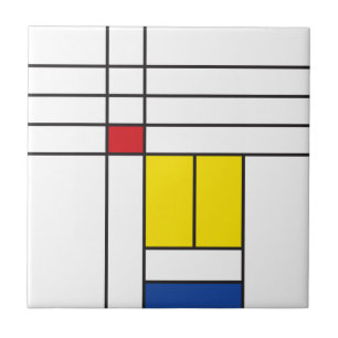 Mondrian II Minimalistische De Stijl Moderne Kunst Tegeltje