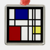 Mondrian Impression Art Metalen Ornament (Voorkant)