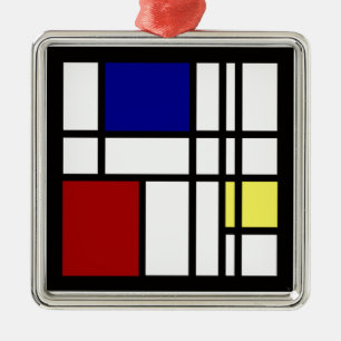 Mondrian Impression Art Metalen Ornament