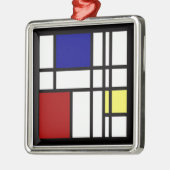 Mondrian Impression Art Metalen Ornament (Links)