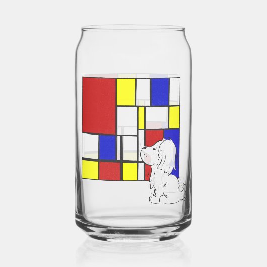 Mondrian Inspired Chamomile Blikvorm Glas (Achterkant)