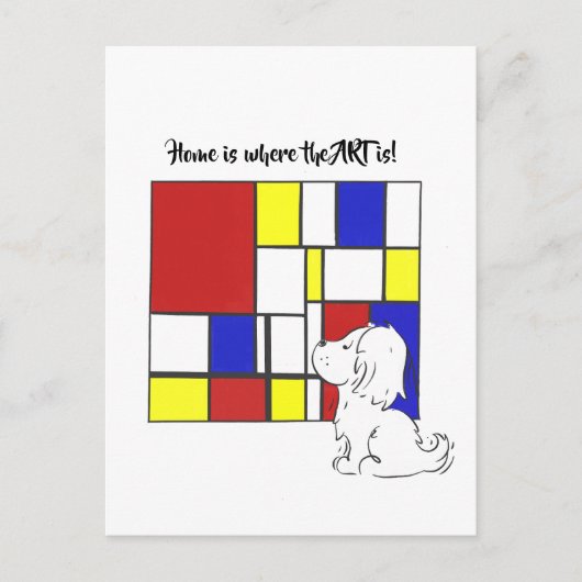 Mondrian Inspired Chamomile Briefkaart (Voorkant)