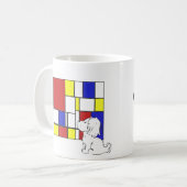 Mondrian Inspired Chamomile Koffiemok (Voorkant links)