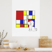 Mondrian Inspired Chamomile Poster (Keuken)