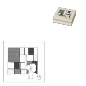 Mondrian Inspired Chamomile Rubberstempel (Gestempeld)