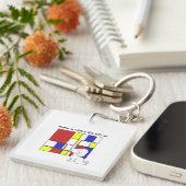 Mondrian Inspired Chamomile Sleutelhanger (Voorkant Rechts)