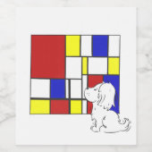 Mondrian Inspired Chamomile Wijn Etiket (Enkel label)