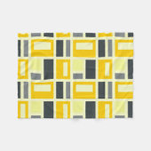 MONDRIAN INSPIRED - GEEL EN GRIJS FLEECE DEKEN (Voorkant (Horizontaal))