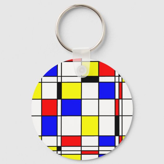 Mondrian kunststijl sleutelhanger (Voorkant)