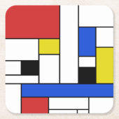 Mondrian Lijnen Vierkante Onderzetters (Voorkant)