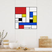 Mondrian Lines 24" x 24" Poster (Matte) (Keuken)
