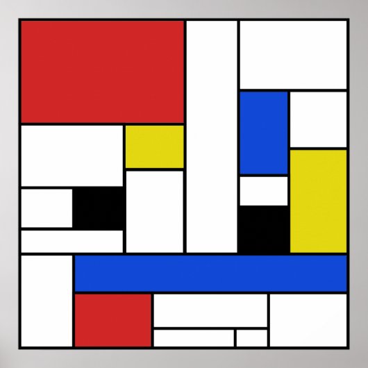 Mondrian Lines 24" x 24" Poster (Matte) (Voorkant)
