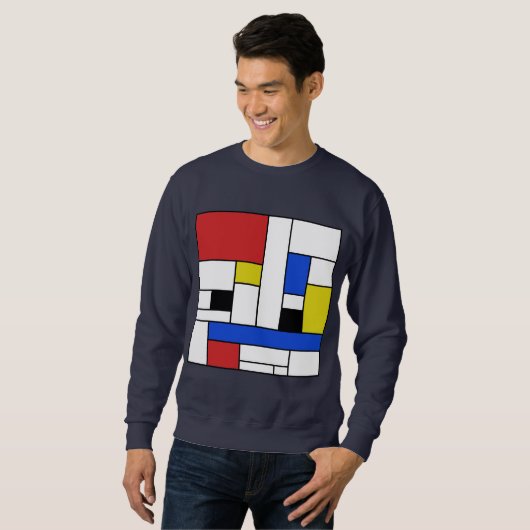 Mondrian Lines Mannen Sweatshirt (Voorkant volledig)
