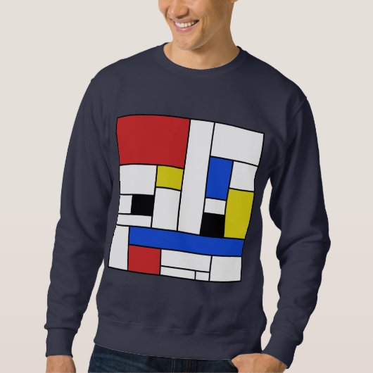 Mondrian Lines Mannen Sweatshirt (Voorkant)