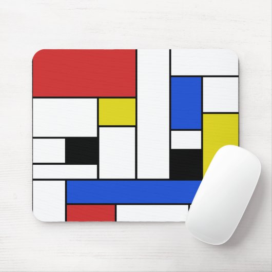 Mondrian Lines Mousepad Muismat (Met muis)