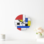 Mondrian Lines Round Wall Clock Ronde Klok (Huis)