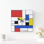 Mondrian Lines Square Wall klok (Huis)