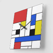Mondrian Lines Square Wall klok (Hoek)