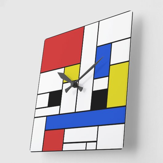 Mondrian Lines Square Wall klok (Hoek)