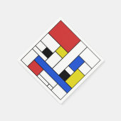 Mondrian Lines Witte Cocktaillinpapieren Servetten (Hoek)