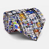 Mondrian Meets Grunge Stropdas (Opgerold)