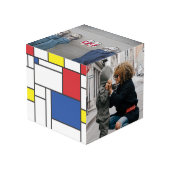 Mondrian Minimalist De Stijl Geo Modern Art Foto Kubus (Achter hoekig)