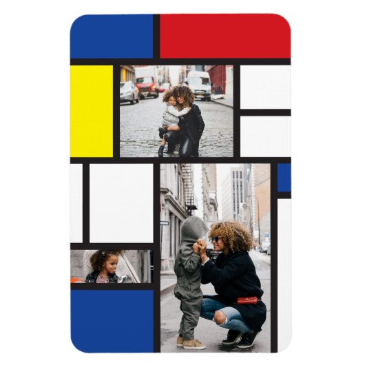 Mondrian Minimalist De Stijl Geo Modern Art Foto Magneet (Verticaal)