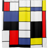 Mondrian, minimalistisch douchegordijn (Voorkant)
