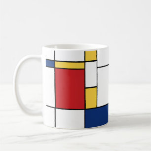 Mondrian Minimalistische Abstracte Kunst Primaire Koffiemok