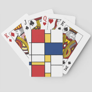 Mondrian Minimalistische Abstracte Kunst Primaire Pokerkaarten