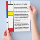 Mondrian Minimalistische Geometrische De Stijl Mod Flyer (Hand)