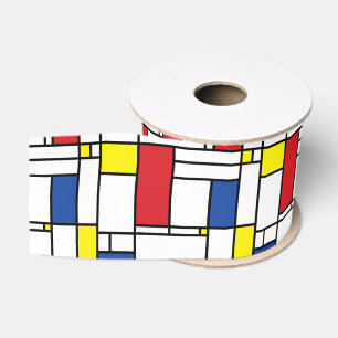 Mondrian Minimalistische Geometrische De Stijl Mod Grosgrain Lint