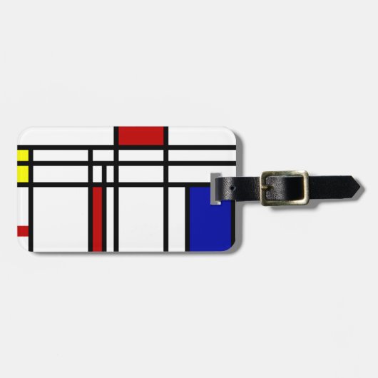Mondrian Modern Art Bagagelabel (Voorkant horizontaal)