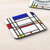 Mondrian Modern Art Bier Onderzetter (Linkerzijde)