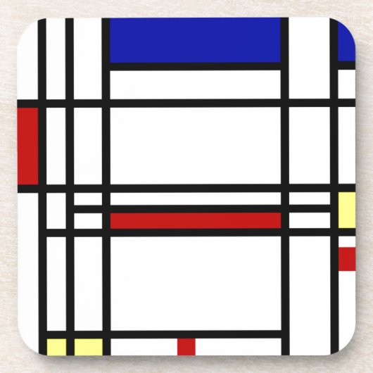 Mondrian Modern Art Bier Onderzetter (Voorkant)
