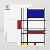 Mondrian Modern Art Briefkaart (Voorkant / Achterkant)