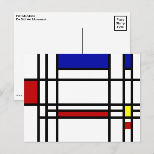Mondrian Modern Art Briefkaart (Voorkant / Achterkant)